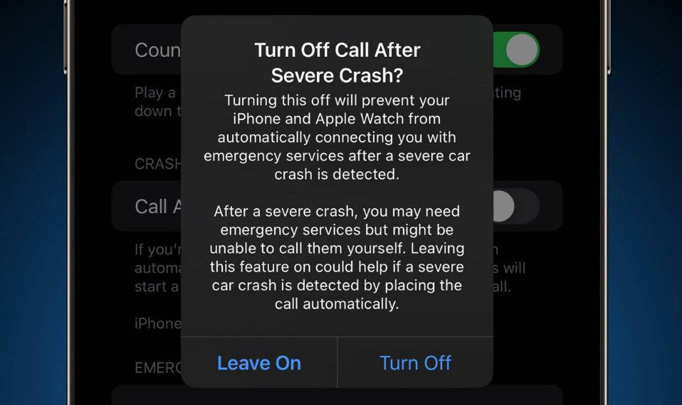 天心苹果14维修分享 iPhone 14 和 Apple Watch 上关闭崩溃检测 